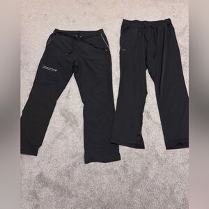 2 Pack Womens Black Scrub Pants size Large